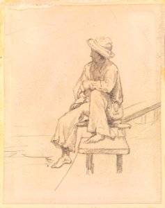 Churberg, Fanny - Man on bench - Google Art Project