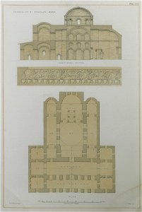 Church of St Nicolas Myra Longitudinal section Plan - Texier Charles - 1864