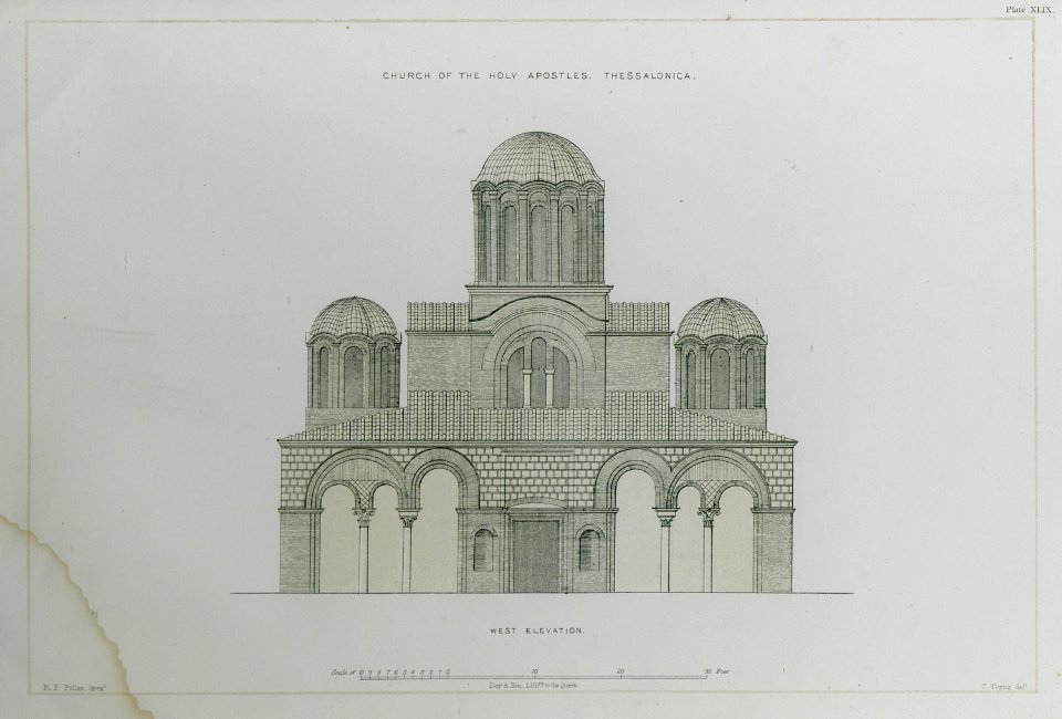 Church of the Holy Apostles Thessalonica West Elevation - Texier Charles - 1864