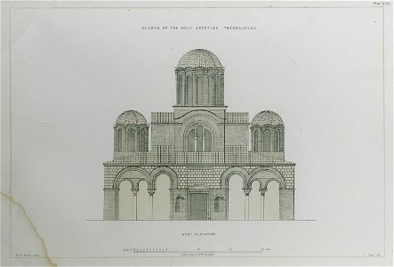 Church of the Holy Apostles Thessalonica West Elevation - Texier Charles - 1864