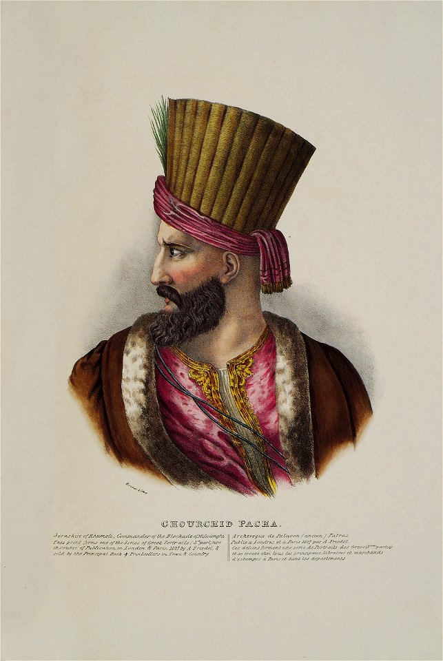 Churchid Pacha Seraskier of Rhumeli Commander of the Blockade of Missolonghi - Friedel Adam De - 1832