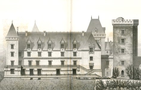 Château de Pau. Etat actuel. Façade du midi (double page) - Fonds Ancely - B315556101 A LAFOLLYE 081