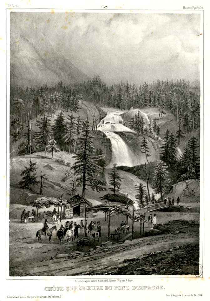 Chûte supérieure du pont d' Espagne (Hautes Pyrénées) - Fonds Ancely - B315556101 A JACOTTET 2 035