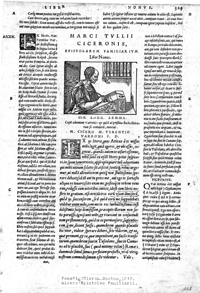 CiceroEpistulaeAdFamiliaresVenice1547page329