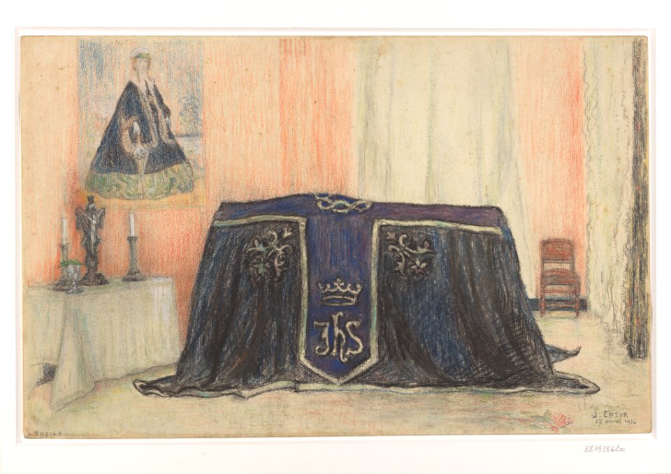 Chère morte, drawing by James Ensor, Prints Department, Royal Library of Belgium, S. V 97128