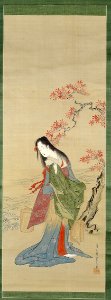 Chôbunsai Eishi - The Salt Maidens, Matsukaze with Yukihira's Coat - 1933.10 - Art Institute of Chicago