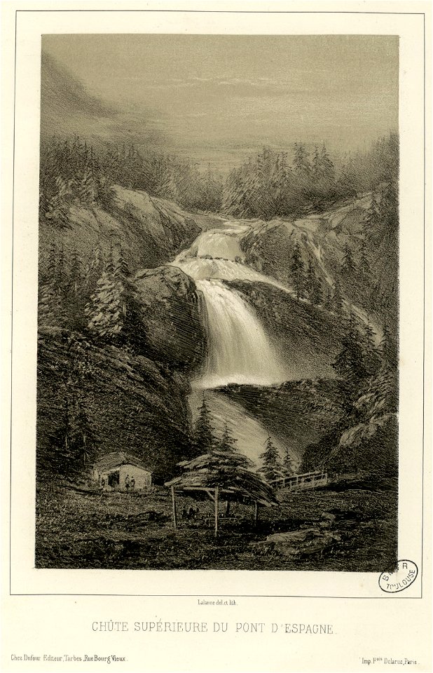 Chûte supérieure du pont d'Espagne - Fonds Ancely - B315556101 A ABADIE 2 078