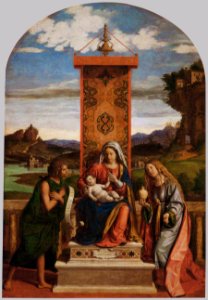 Cima da Conegliano - The Madonna and Child with Sts John the Baptist and Mary Magdalen - WGA04911. Free illustration for personal and commercial use.