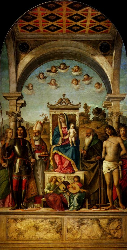 Cima da conegliano, madonna in trono con santi, accademia