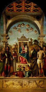 Cima da conegliano, madonna in trono con santi, accademia. Free illustration for personal and commercial use.