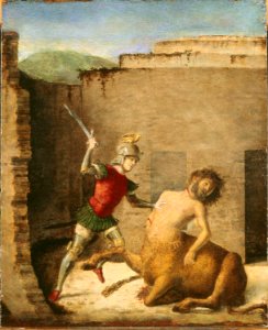 Cima da Conegliano, Teseo uccide il Minotauro. Free illustration for personal and commercial use.