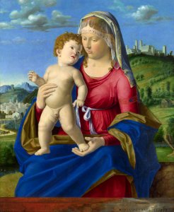 Cima da Conegliano, The Virgin and Child, 69.2 x 57.2 cm, NG London. Free illustration for personal and commercial use.
