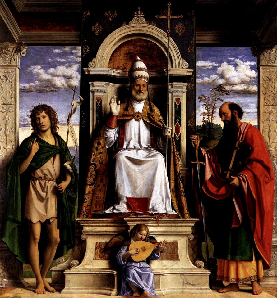 Cima da conegliano, san pietro in trono tra santi
