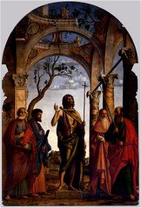 Cima da Conegliano - St John the Baptist with Saints - WGA04884. Free illustration for personal and commercial use.
