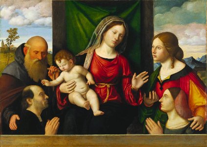 Cima da Conegliano, Madonna col Bambino e santi. Free illustration for personal and commercial use.
