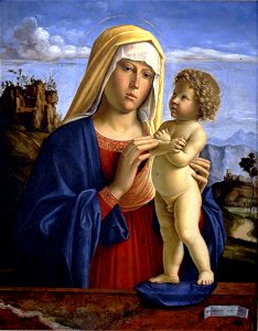 Cima da Conegliano, Madonna con il Bambino, Bologna, Pinacoteca Nazionale. Free illustration for personal and commercial use.