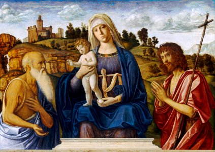 Cima da conegliano, madonna col bambino, san girolamo e san giovanni battista