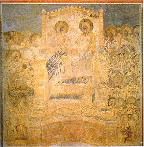 Cimabue, cristo e maria in gloria