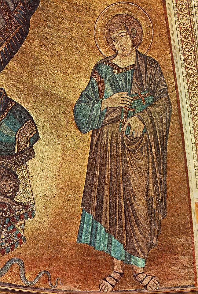 Cimabue - Christ Enthroned between the Virgin and St John the Evangelist (detail) - WGA04939