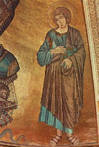 Cimabue - Christ Enthroned between the Virgin and St John the Evangelist (detail) - WGA04939