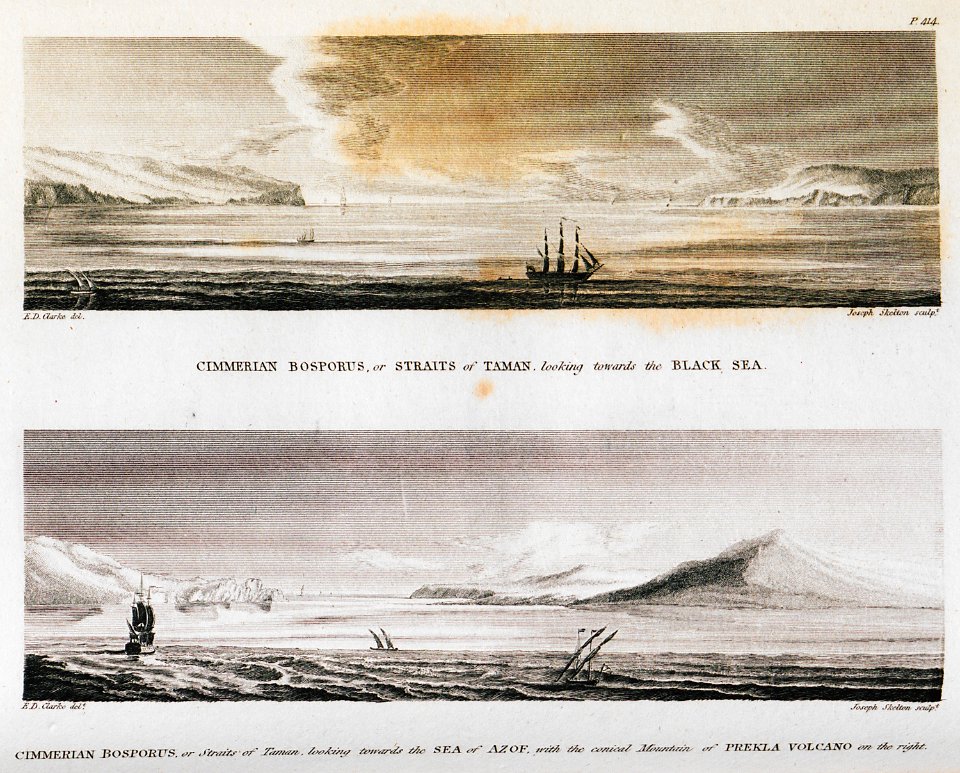 Cimmerian Bosporus, or Straits of Taman, looking towards the Black Sea Cimmerian Bosporus, or Straits of Taman, looking - Clarke Edward Daniel - 1810