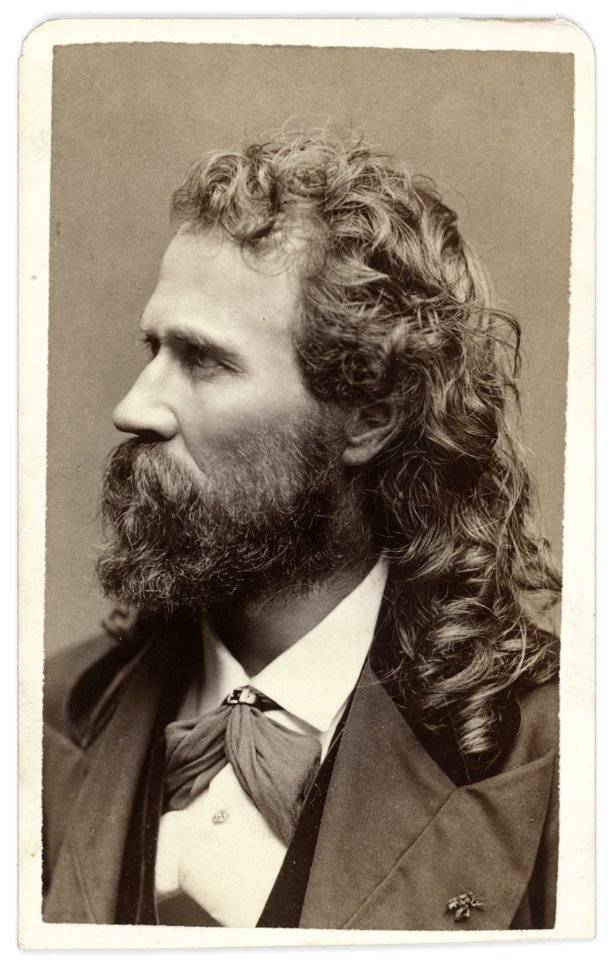 Cincinnatus Hiner Miller by George Kendall Warren Studio, c. 1875, albumen silver print, from the National Portrait Gallery - NPG-NPG 79 152Miller-000001