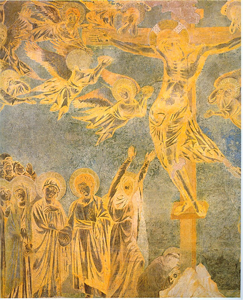 Cimabue, crocifissione del transetto sinistro, dett.