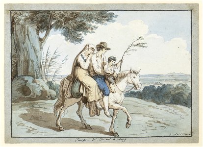 Ciociari family on the road - Bartolomeo Pinelli
