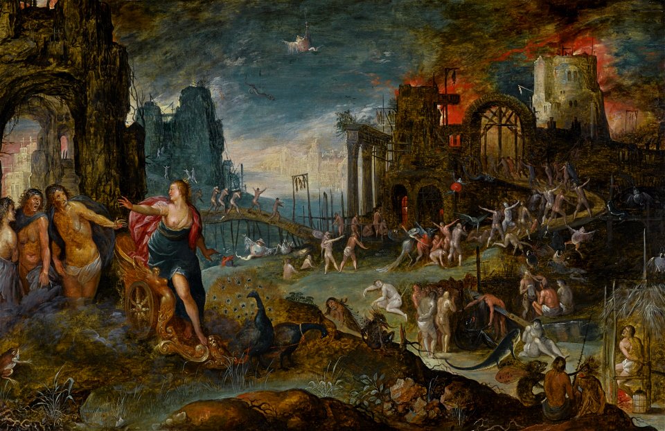 Circle of Jan Brueghel the Younger - Juno's arrival in Hades