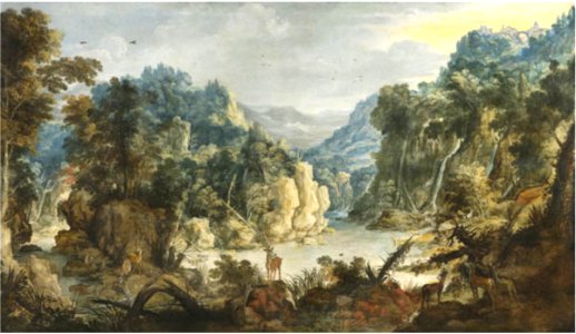 Circle of Joos de Momper, possibly Philippe de Momper - A valley in a mountainous landscape