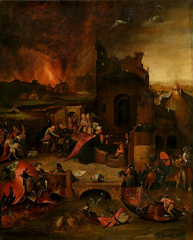 Circle of Jheronimus Bosch - Temptation of Saint Anthony (Antwerpen)