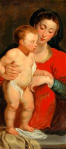 Circle of Peter Paul Rubens - The Madonna and Child. Free illustration for personal and commercial use.