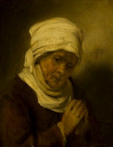 Rembrandt - Praying Woman. Free illustration for personal and commercial use.