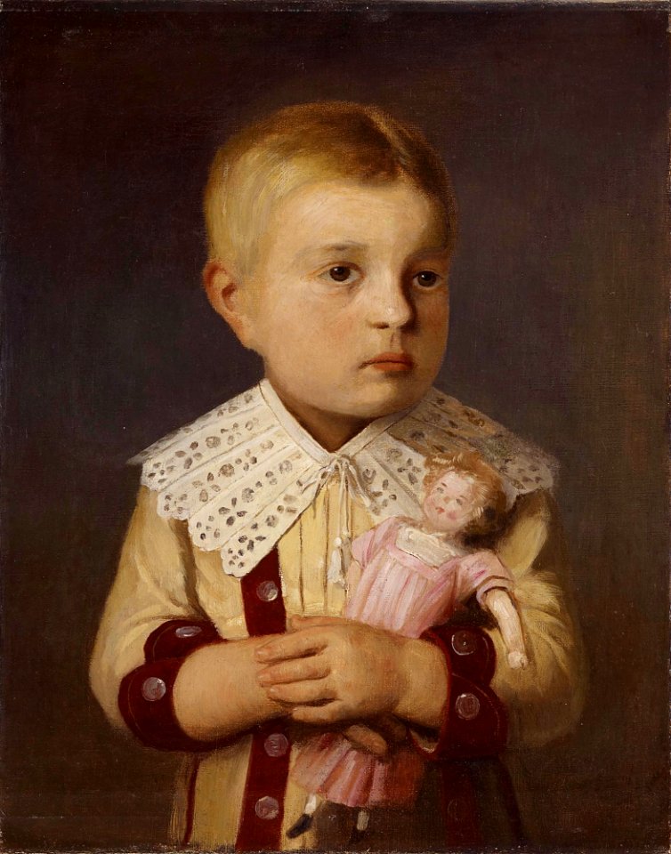 Circle of Albert Anker Kind mit Puppe