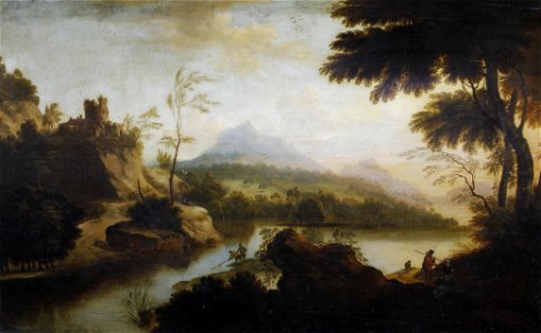 Circle of George Barrett - A capriccio with the Eagle's nest on the horizon