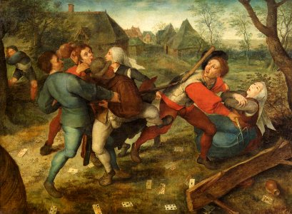 Circle of Jan Brueghel the Elder - Fight between peasants playing cards