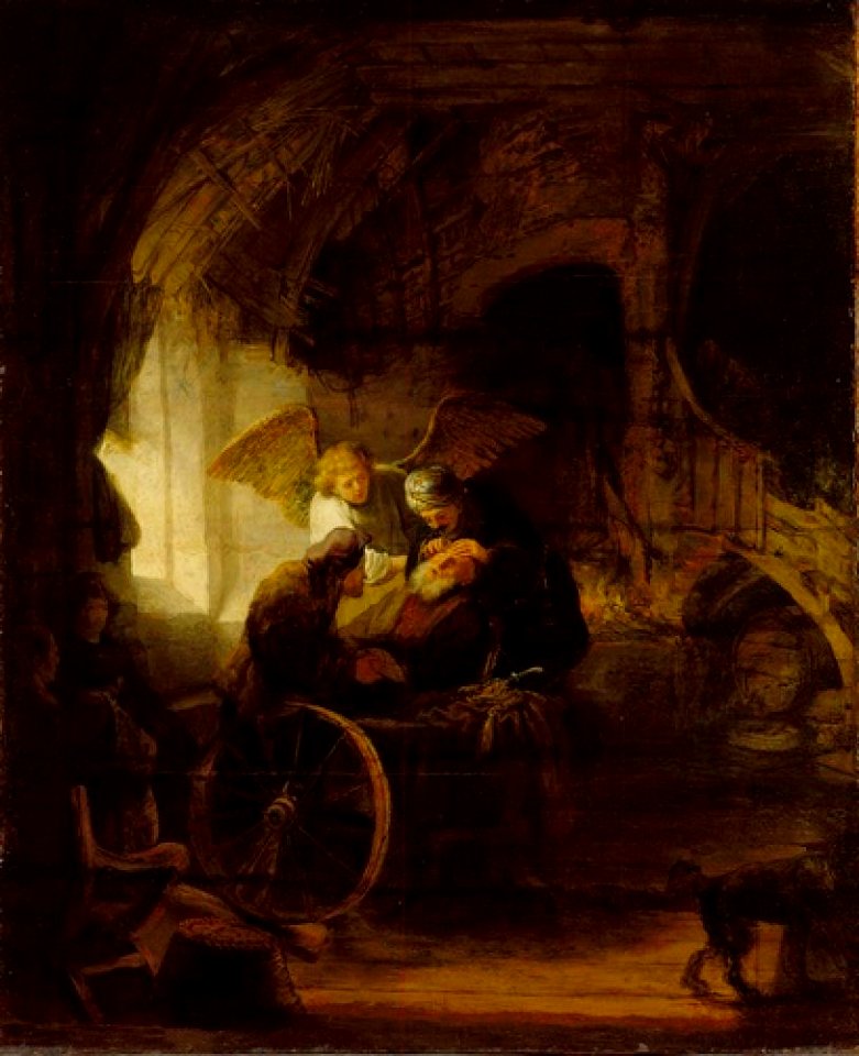 Circle of Rembrandt - Tobit and Angel Healing Blindness