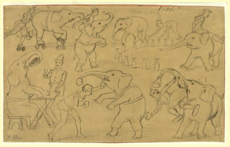 Circus sketches- acrobats and circus animals LCCN2004661616
