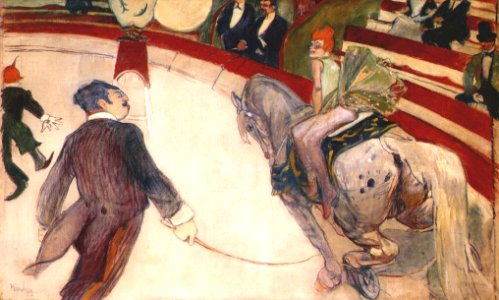 Lautrec equestrienne (at the cirque fernando) 1887-8. Free illustration for personal and commercial use.