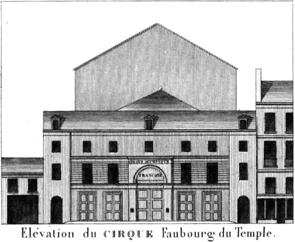 Cirque Faubourg du Temple - Élévation - Donnet 1821 plate15 GB-Ghent