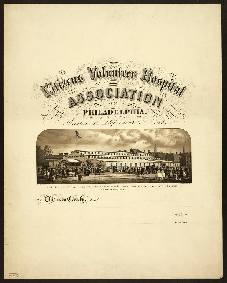 Citizens Volunteer Hospital Association of Philadelphia Instituted September 5th 1862 - - from nature Jas. Queen. LCCN2009632029