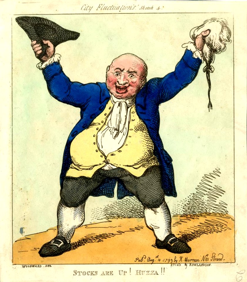City fluctuation's! Sketch 4. - Stocks are up! Huzza!! (BM 1948,0214.437)