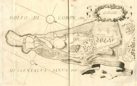 Città, e Fort Di Coron Assediata, e presa dalla Sereniss Repub MDCLXXXV - Coronelli Vincenzo - 1687