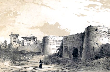 City Gate Boroudgerd by Eugène Flandin
