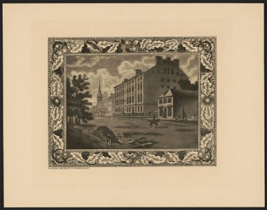 City Hotel, Broadway, between Thames and Cedar Streets - engraved in aquatint by C.F.W. Mielatz. LCCN90707266