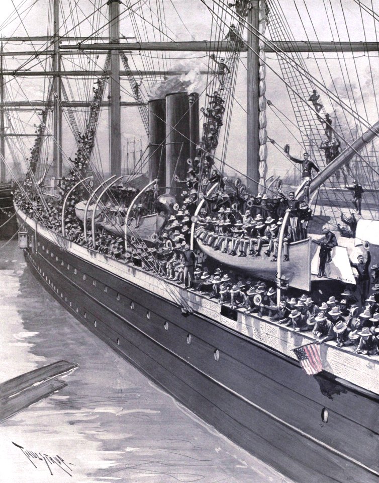 City of Peking leaving SF wharf, 5-26-1898