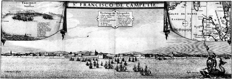 Claes Jansz Visscher news map San Francisco de Campetie 1