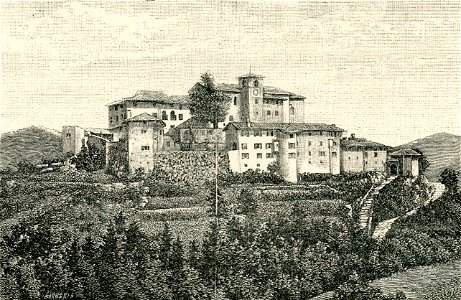 Cividale del Friuli Santuario della Madonna del Monte xilografia di Barberis