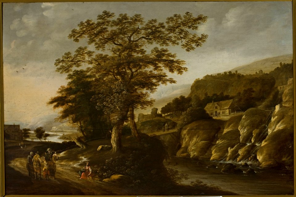 Claes Jansz. van der Willigen - Rhine landscape with a waterfall - M.Ob.1885 MNW - National Museum in Warsaw