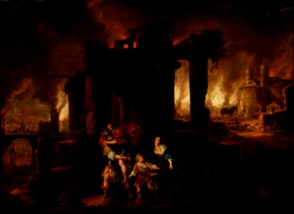 Claes Jansz. van der Willigen - The burning of Troy - S-2004-195 - Finnish National Gallery